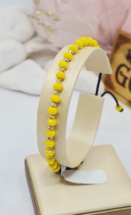 Złota bransoletka na sznurku próba 585 14k