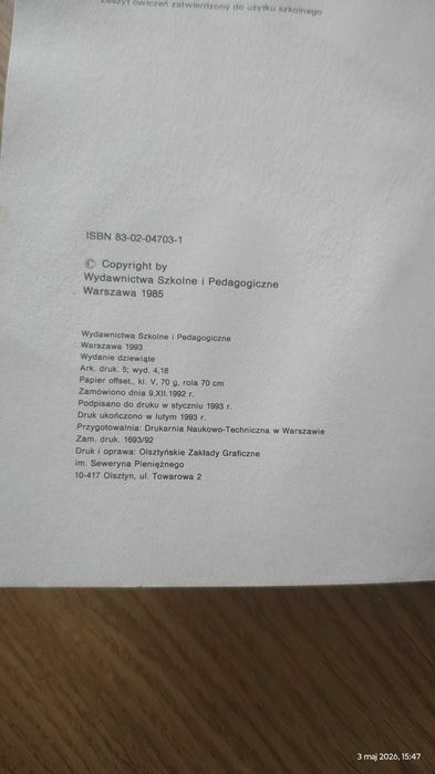 Podręcznik zeszyt ćwiczeń do geografii PRL 1985