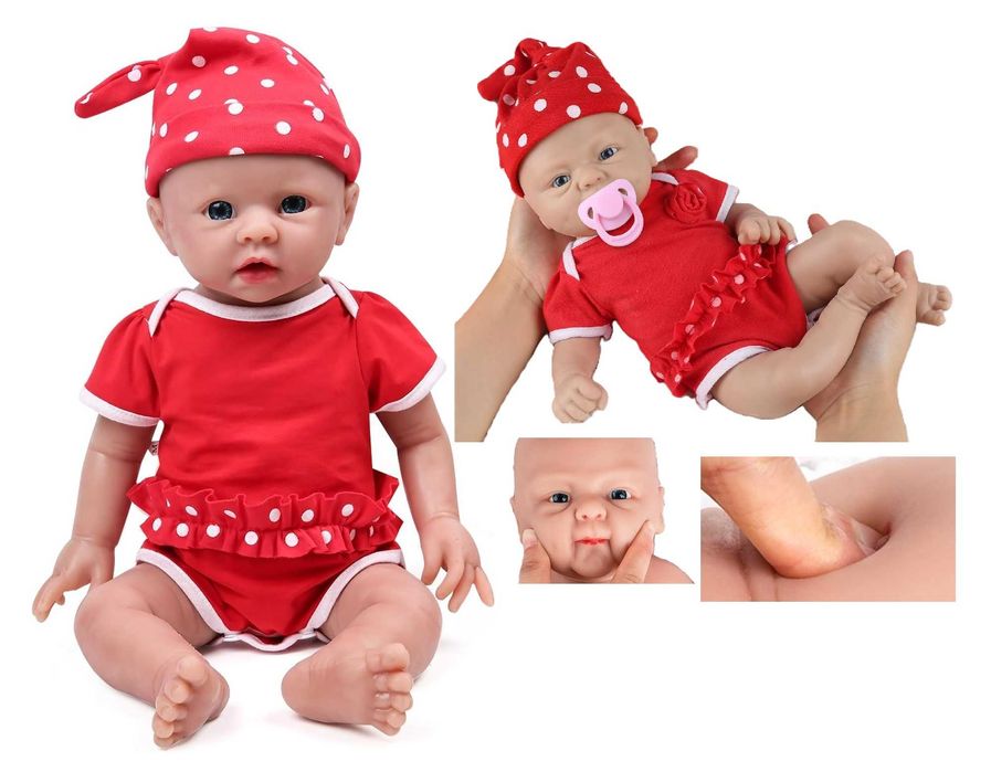Lalka Reborn Silikonowa IVITA Realistyczna Noworodek Blue Eyes