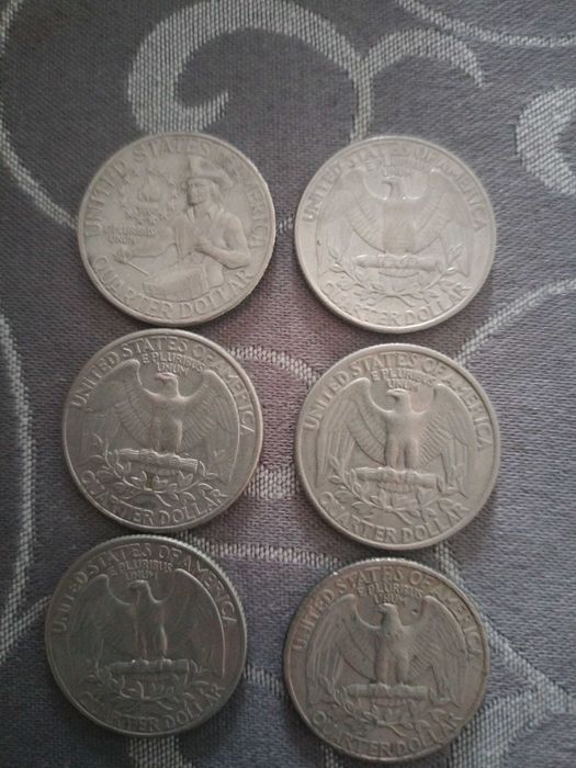 Moedas Quarter Dollar USA–Lote c/ moeda de PRATA (1960)