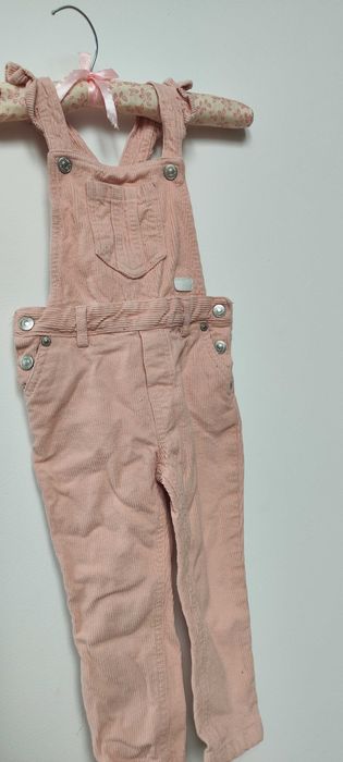 Ogrodniczki sztruksowe różowe 3T