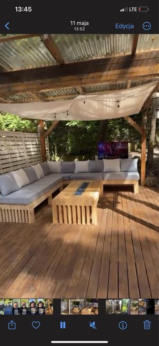 Meble lamele ogrodowe kuchni salonu stół komplet