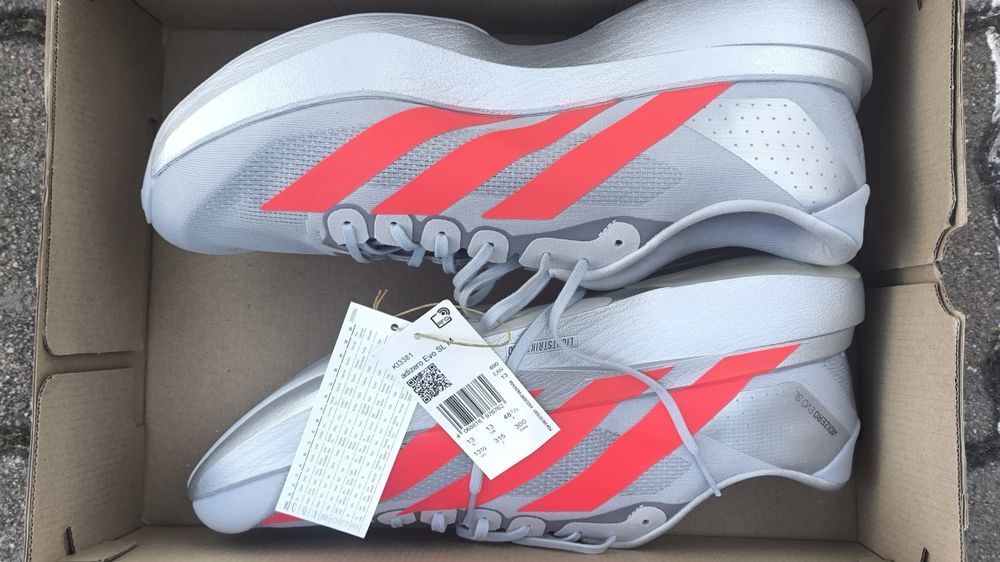 adidas Buty do biegania adizero Evo SL - Silver Metallic/Czerwony/Iron Metal