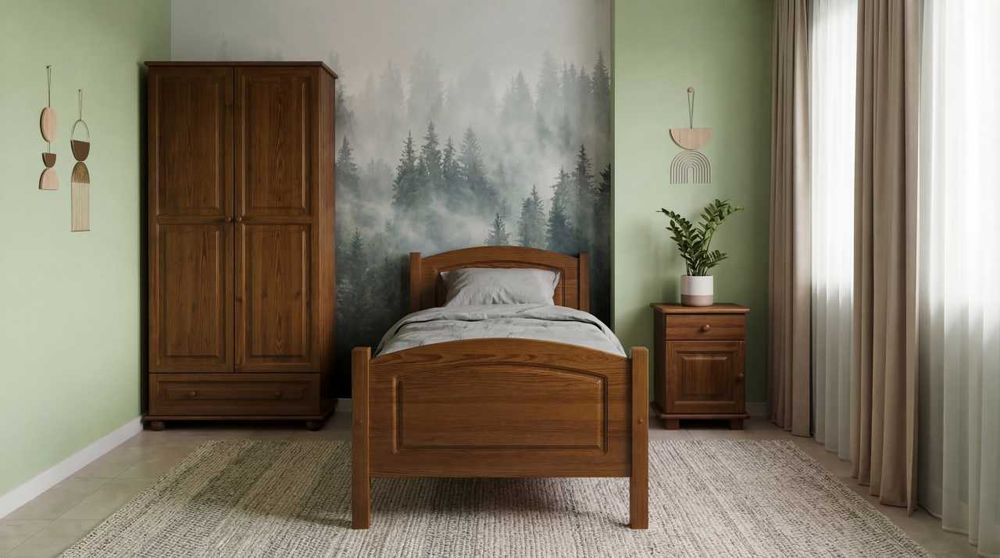 Łóżko drewniane Mario podwyższone +10cm dla SENIORA 90x200 wysyłka