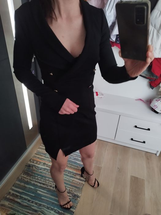 Sukienka damska mała czarna mini sexi Zara Even odd