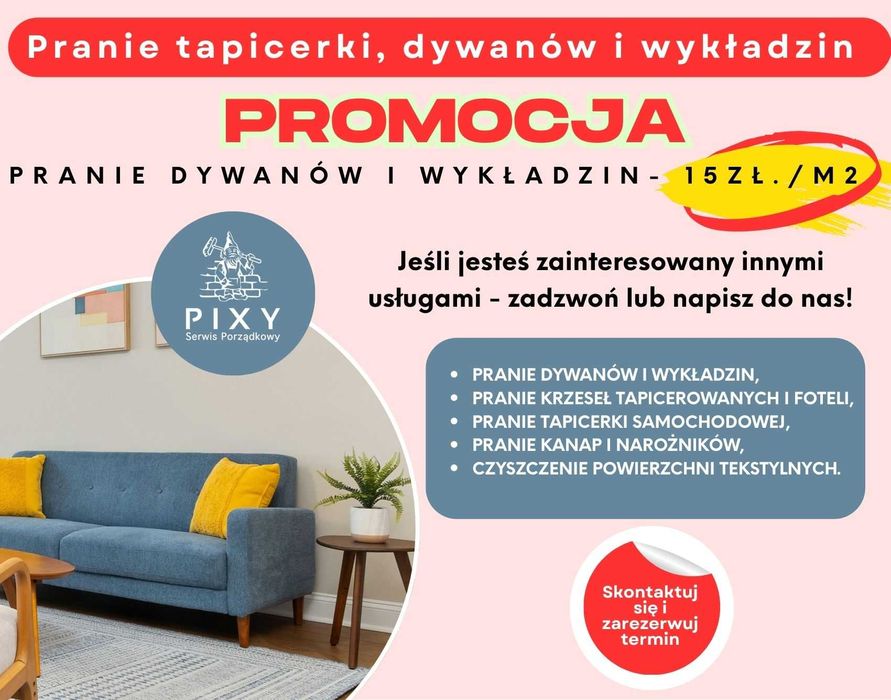 Pranie dywanów, wykładzin i tapicerki