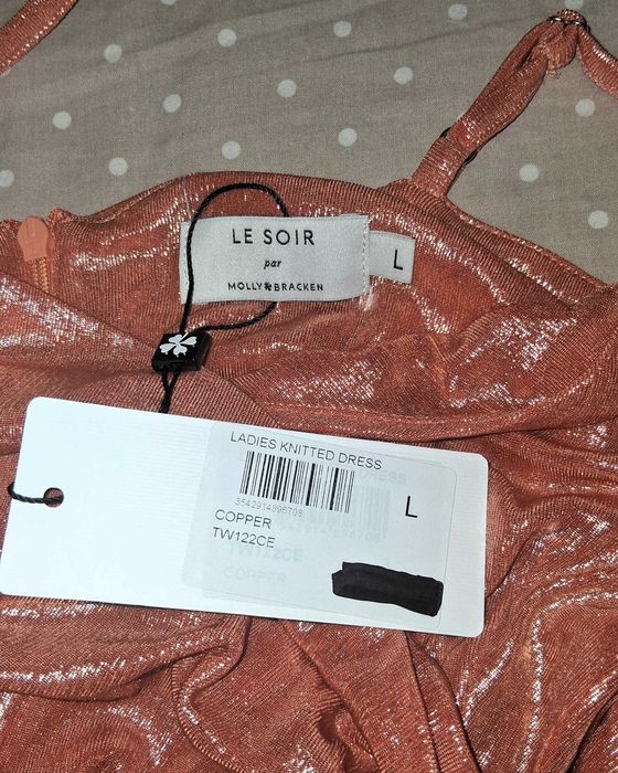 Vestido Curto Traçado / Wrap Dress Laranja Molly Bracken (Tam. L | Novo c/ Etiqueta)
