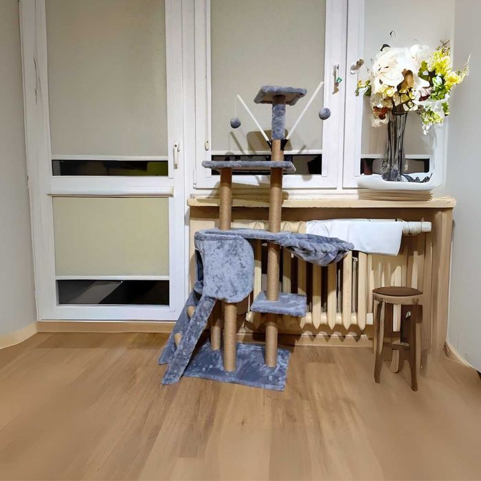 DRAPAK dla kota 136cm DOMEK legowisko słupek sizal 7 poziomów STABILNY