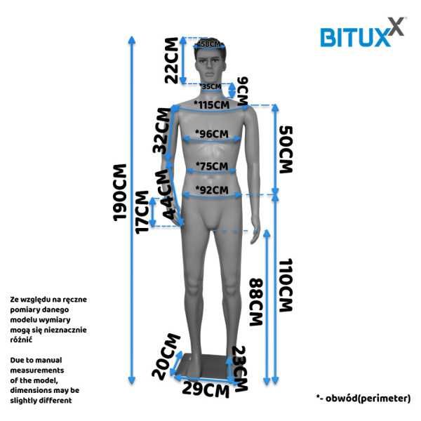 Manekin Męski Pełnopostaciowy – Solidna Konstrukcja, Regulacja Pozycji