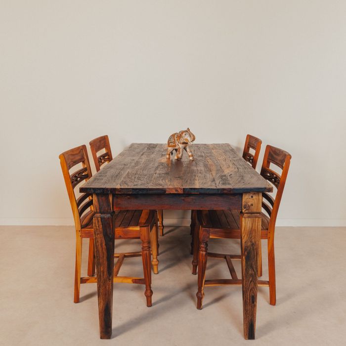 Stół lite drewno egzotyczne palisander odnowiony Kolonialny rustykalny