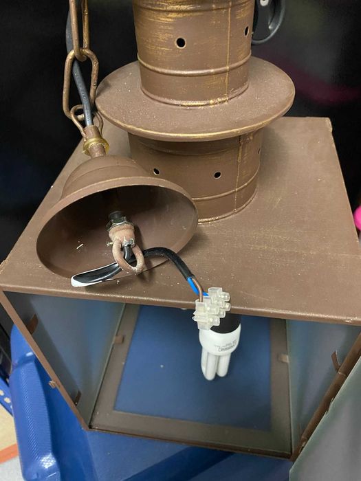 Candeeiro lanterna de tecto em latão