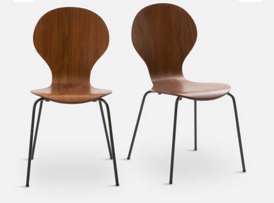 Lote 2 cadeiras cozinha nogueira