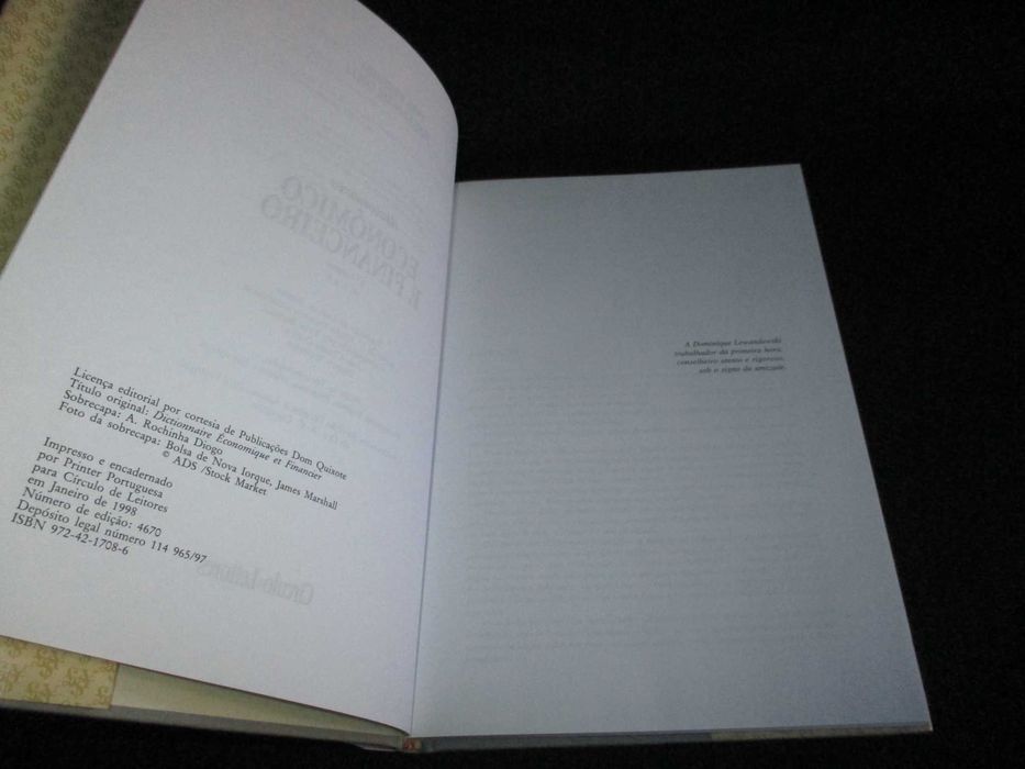 Livro Dicionário Económico e Financeiro Yves Bernard Jean-Claude Colli