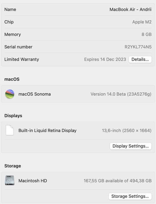 MacBook Air M2 8/512