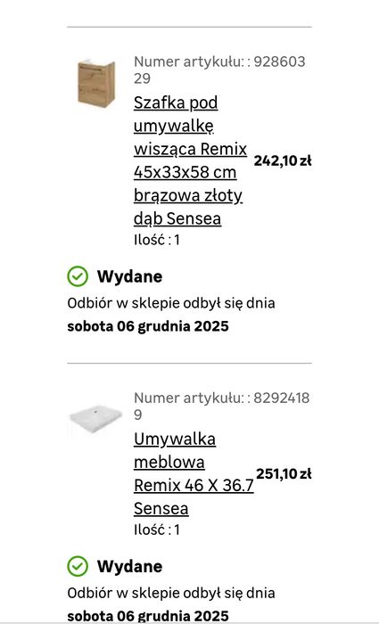 Umywalka z szafką Leroy Merlin Sensea