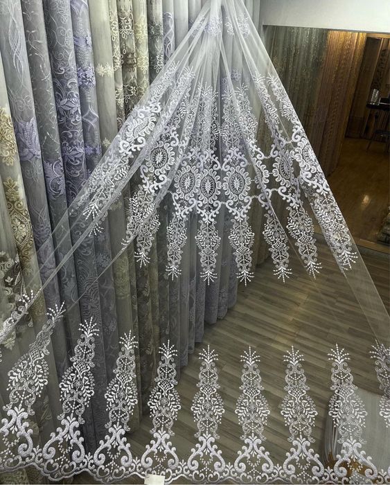 Тюль фатин вишивка тюлі штори