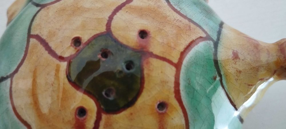 Saleiro decorativo tartaruga em cerâmica pintada â mão445122816928000001