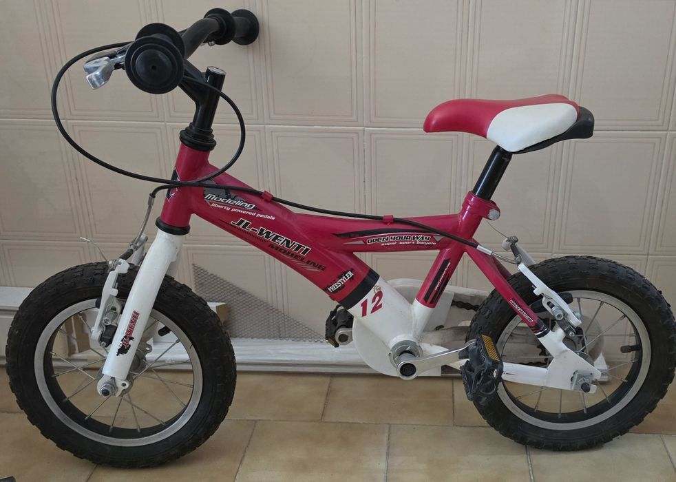 Bicicleta Infantil JL-WENTI Roda 12 (Como Nova) + Rodinhas de Apoio