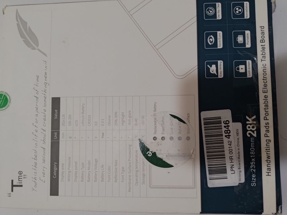 Tablet writing pg 2800 do pisania rysowania tablica