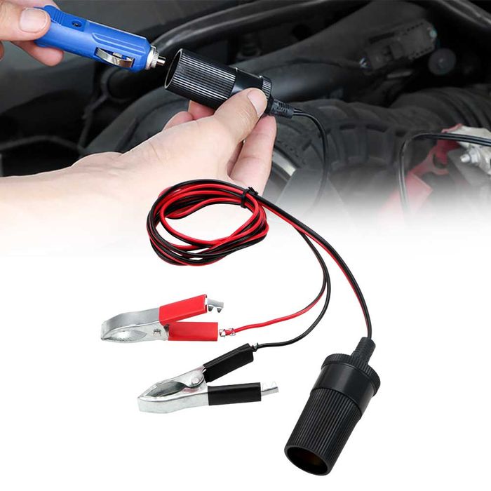 Переходник с аккумулятора на прикуриватель 12V–24V крокодилы