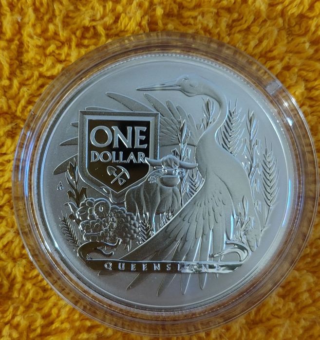 Срібні монети. Герби Австралії. 31.1 грам. 1 унція