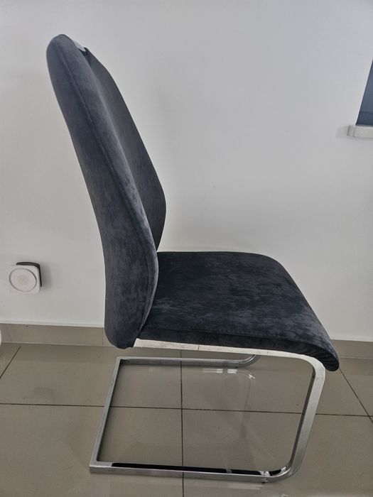 Nowe krzesła welur szare 8 szt
