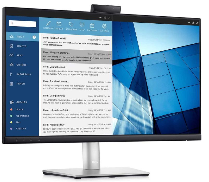 Monitor Dell C2423H 24" - Webcam Windows Hello