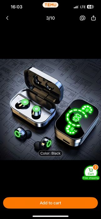 Бездротові спортивні TWS наушники навушники airpods з LED кейсом