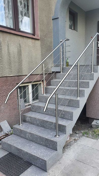 Balustrada nierdzewna balkonowa schodowa poręcze taras francuskie