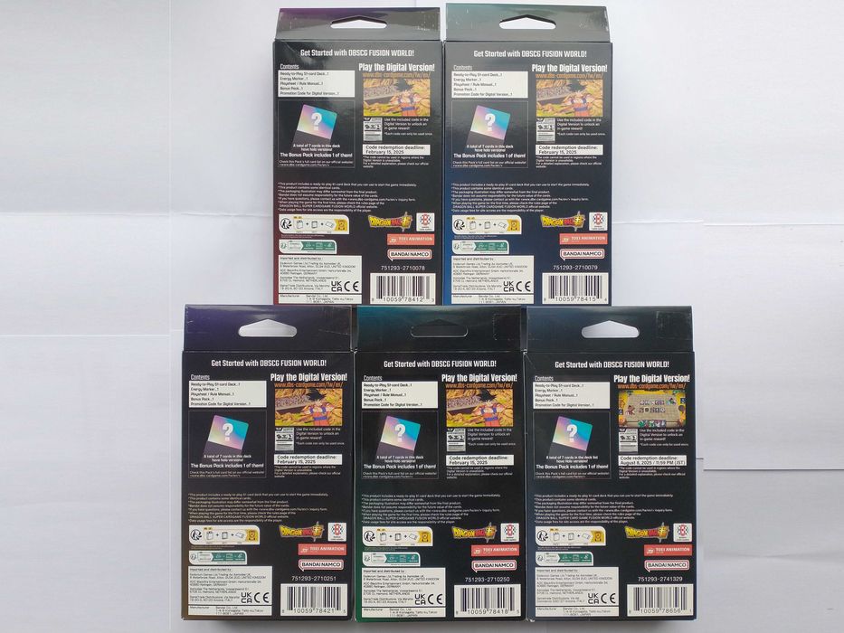 Colecção Decks Dragon Ball Super Card Game (Novo e Selado)