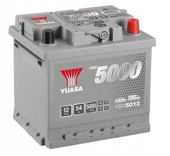 Akumulator Yuasa Silver 12V 54Ah 500A Prawy Plus YBX5012