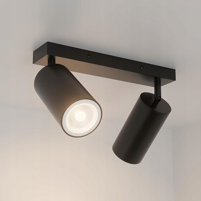 Aipsun czarna LED, lampa sufitowa z podwójnym płomieniem reflektor