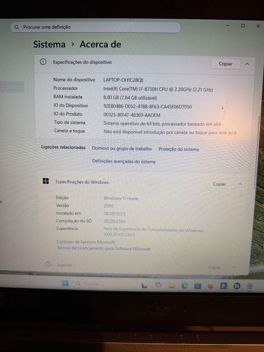 Portátil Acer Aspire i7 / 8GB RAM / Gráfica dedicada – Bom estado
