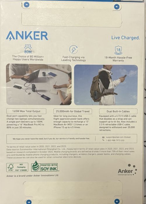 Anker Zolo Power Bank 25000mAh 165W  A1695H11