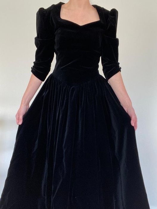 Оксамитова сукня вінтажна Laura Ashley шикарное платье бархатное m