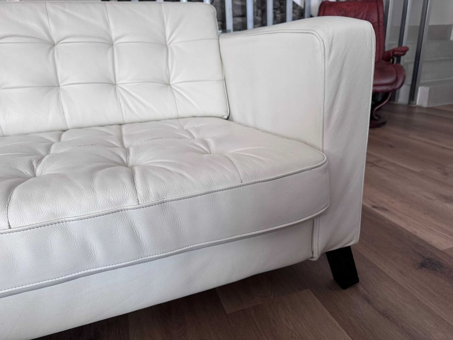 Sofá branco 3 lugares em bom estado – 206 cm