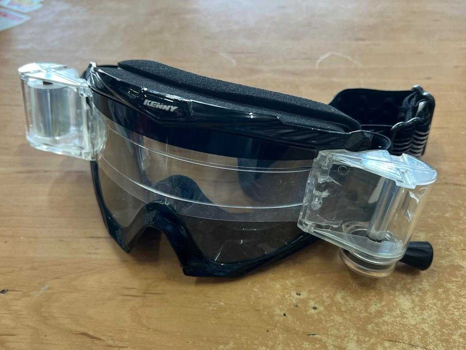 Gogle cross enduro quad roll off na taśmę Kenny czarne na pasku nowe