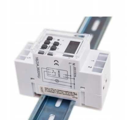 S3877 Conecto Cyfrowy zegar sterujący do szyny montażowejSA-CC50204-v2