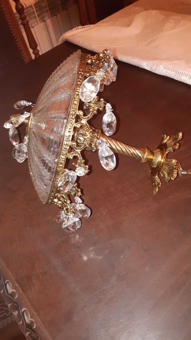 Candeeiro vintage dourado em bronze