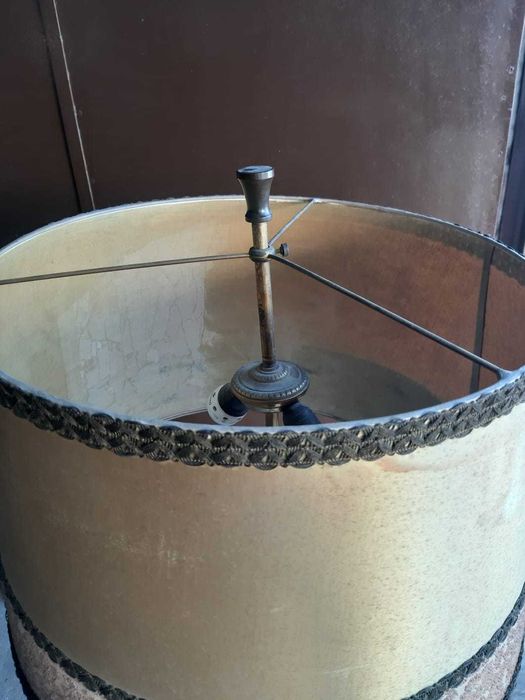 Candeeiro de pé Vintage de madeira maciça torneada anos 50/60