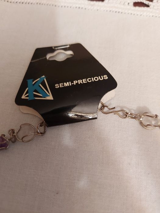 Colar de Ametista e Crystal - Lilás e Branco.