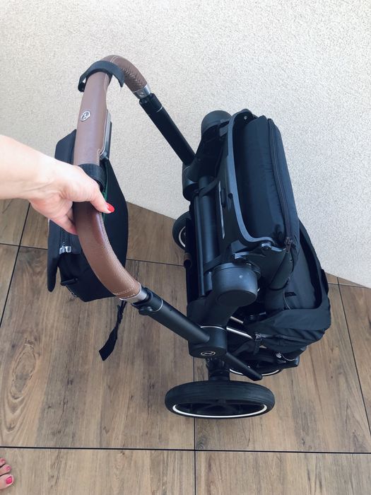 Cybex Priam 2.0 - 2w1  Deep Black + Chrome Brown  + torba + uchwyt na kubek