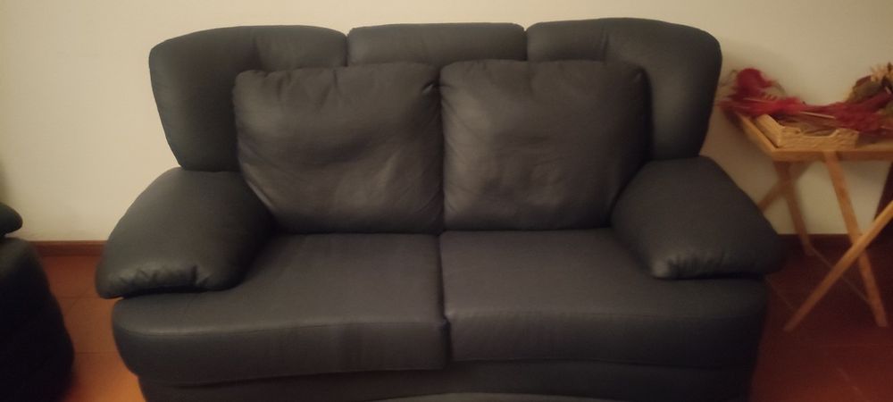 Conjunto de 2 sofás em eco pele