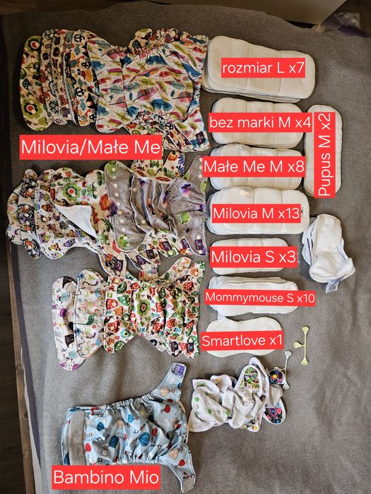 Pieluchy wielorazowe duży zestaw