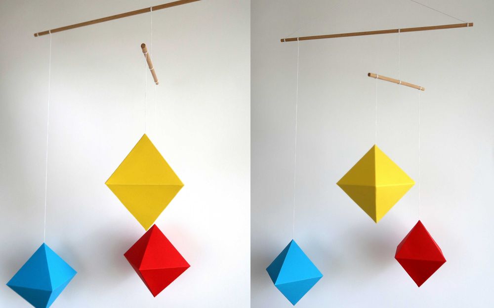 Ośmiościany duży Mobil Montessori Karuzela od 5 tygodnia życia