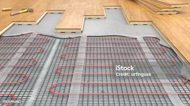 Aquecimento por baixo do chão.