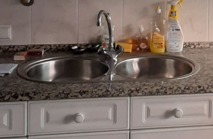 Lava loiça aço inoxidável + torneira + sifão