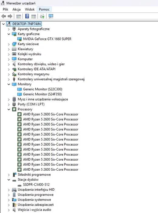 Komputer do gier ryzen 5 2600/gtx 1660 super 6gb/16gb ram