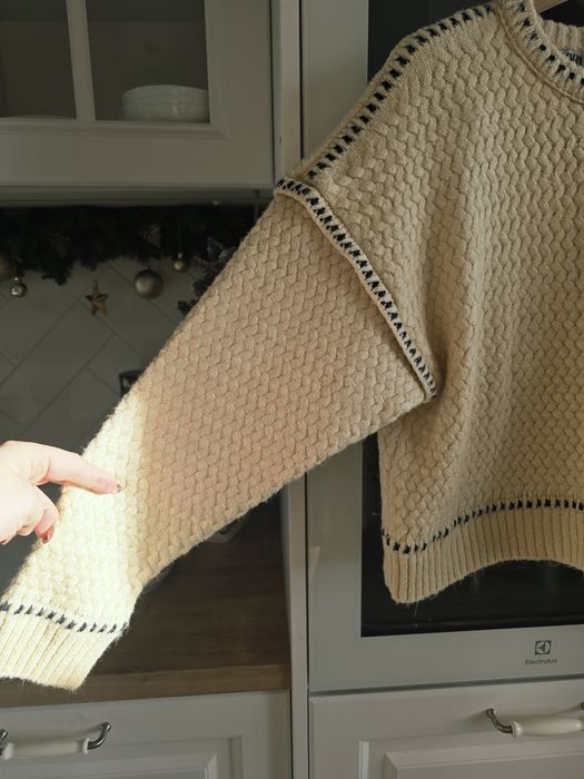Sweter ZARA beżowy r.S