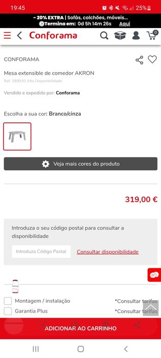Mesa com 4 cadeiras